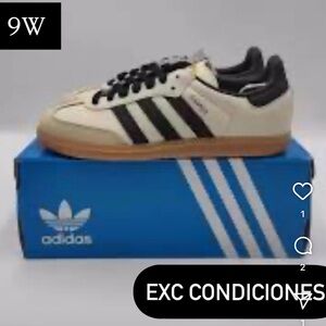 Adidas Black and Cream Casual Sneakers